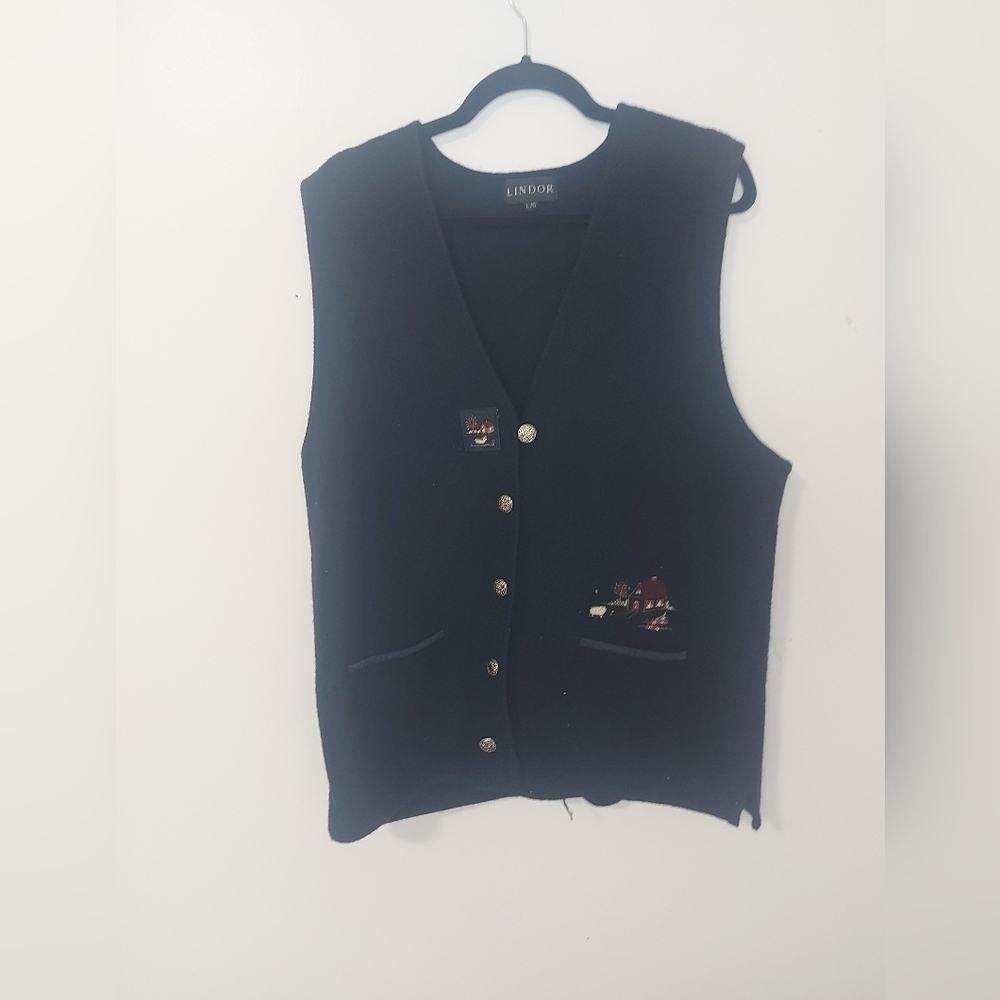 Lindor Black Button-Up Vest